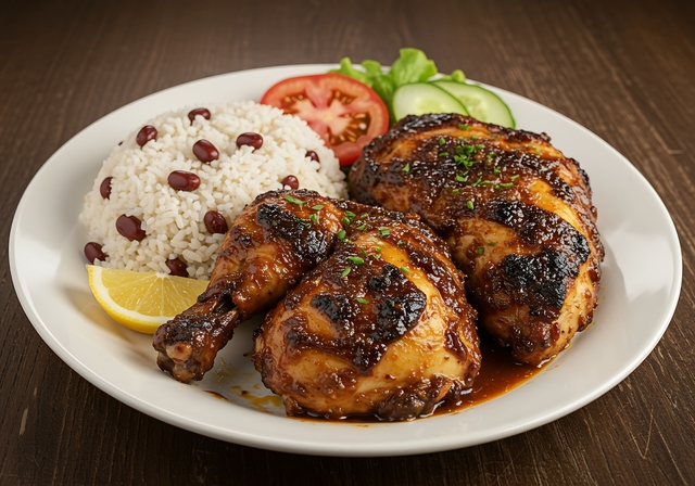 Delicious Jerk Chicken with Rice and Beans Recipe