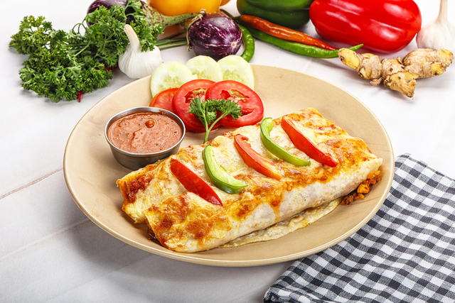 Mexican cuisine Enchiladas with meat
